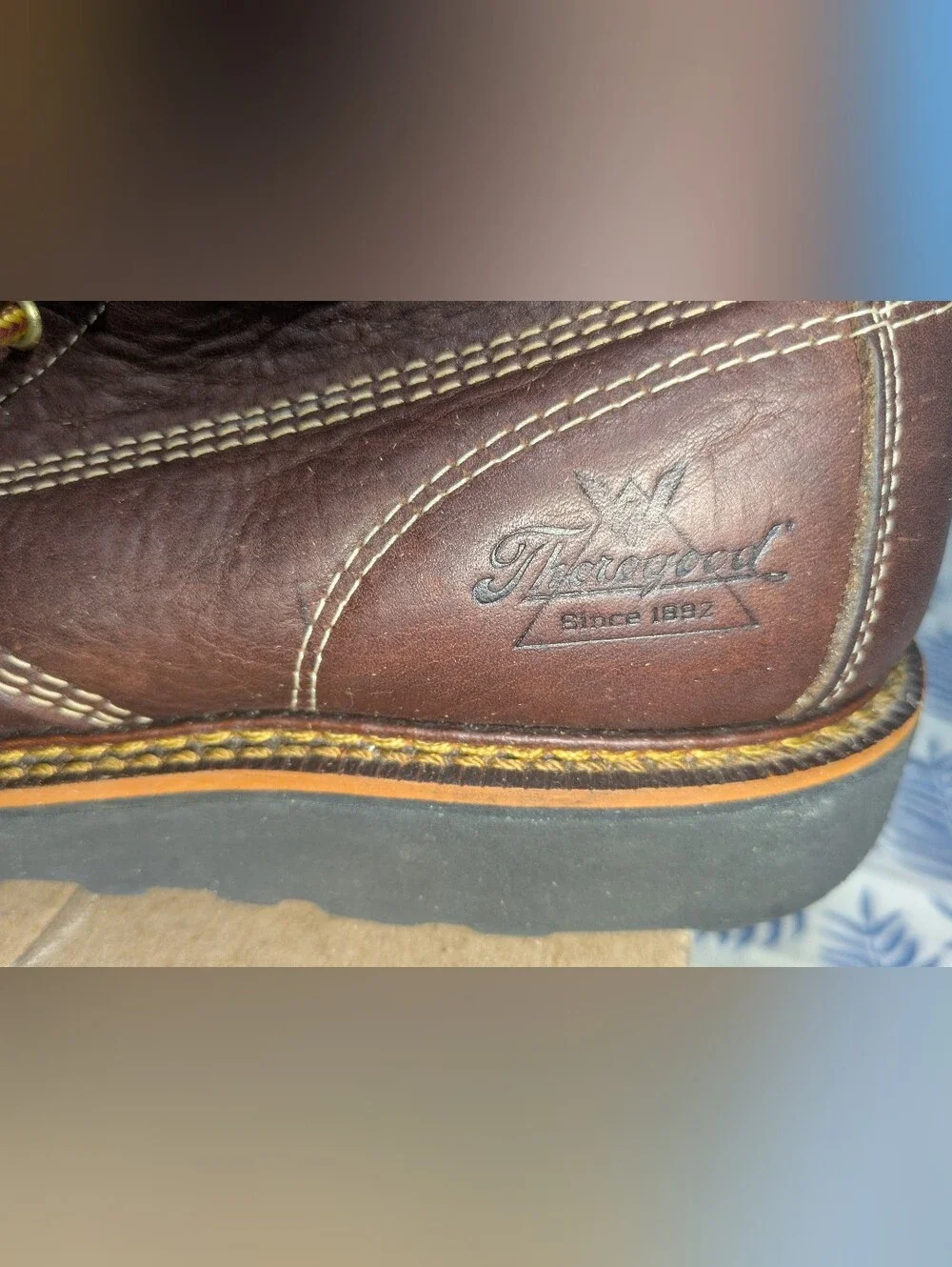 Thorogood Men's Brown Leather Moc Toe Work Boots Size 6D